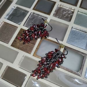 Vintage Deep Red Dangle earrings